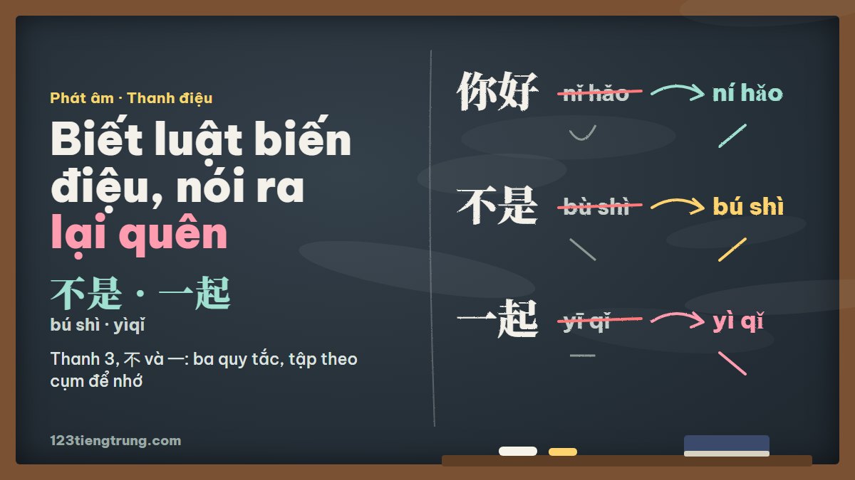 Biến điệu tiếng Trung: thanh 3, 不 và 一 người mới hay quên
