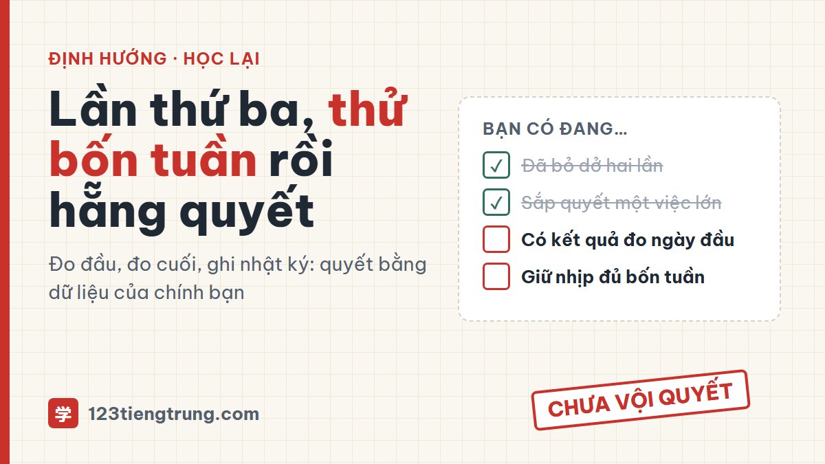 Bỏ dở hai lần, 23 tuổi muốn học lại tiếng Trung: thử 4 tuần đã