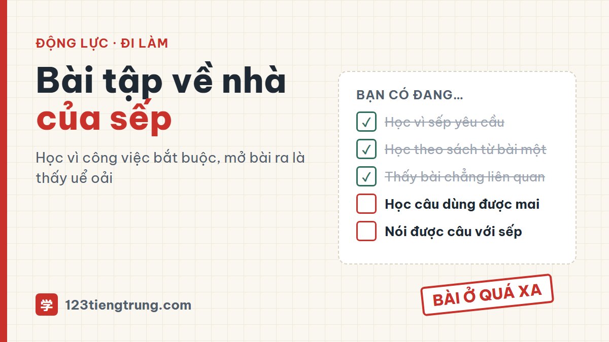 Bài tập về nhà của sếp: học tiếng Trung vì công việc thấy chán