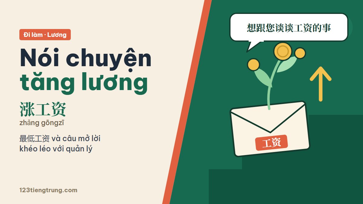 Tăng lương tiếng Trung: 涨工资, 最低工资 và cách hỏi quản lý